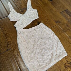 Oh Polly Cream One Shoulder Dress